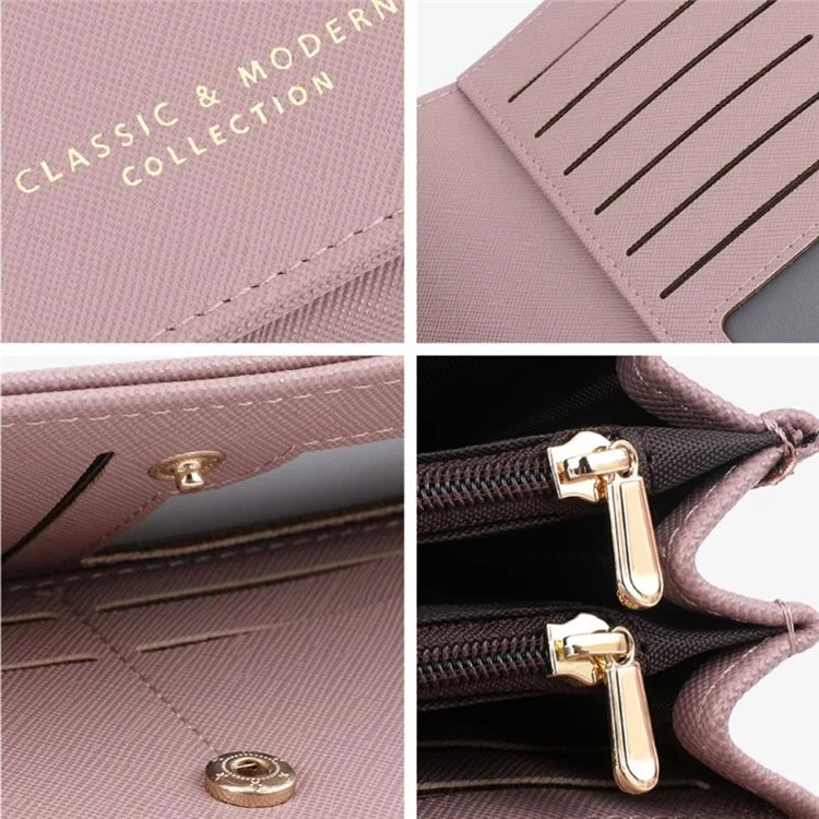 TAILIAN T5540-001 Women's Wallet Cross Texture PU Leather Coin Purse Bag