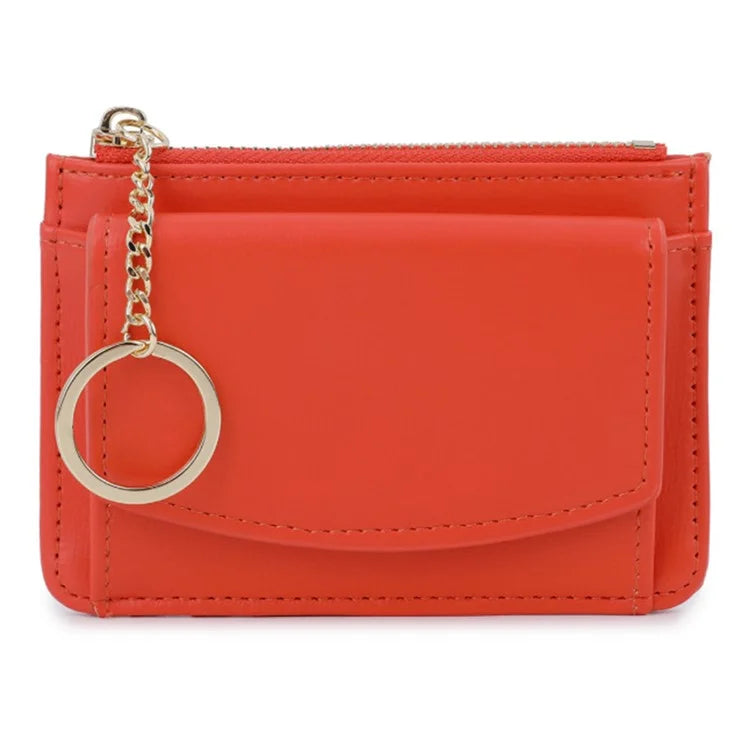 TAILIAN TB149-001 Small Wallet Zipper Card Holder Coin Changes Purse with Keychain