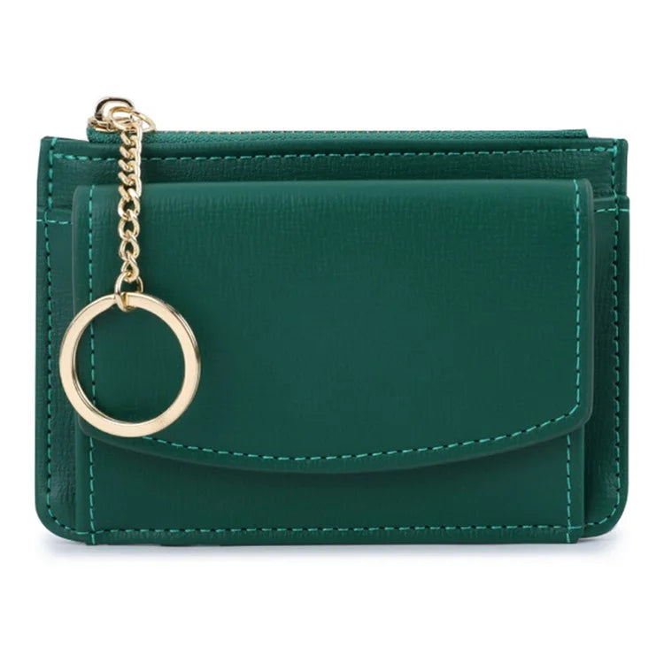 TAILIAN TB149-001 Small Wallet Zipper Card Holder Coin Changes Purse with Keychain