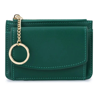 TAILIAN TB149-001 Small Wallet Zipper Card Holder Coin Changes Purse with Keychain