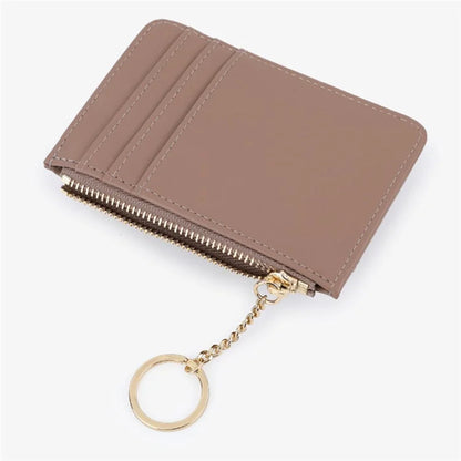 TAILIAN TB149-001 Small Wallet Zipper Card Holder Coin Changes Purse with Keychain