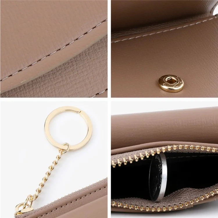TAILIAN TB149-001 Small Wallet Zipper Card Holder Coin Changes Purse with Keychain