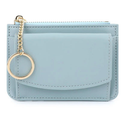 TAILIAN TB149-001 Small Wallet Zipper Card Holder Coin Changes Purse with Keychain