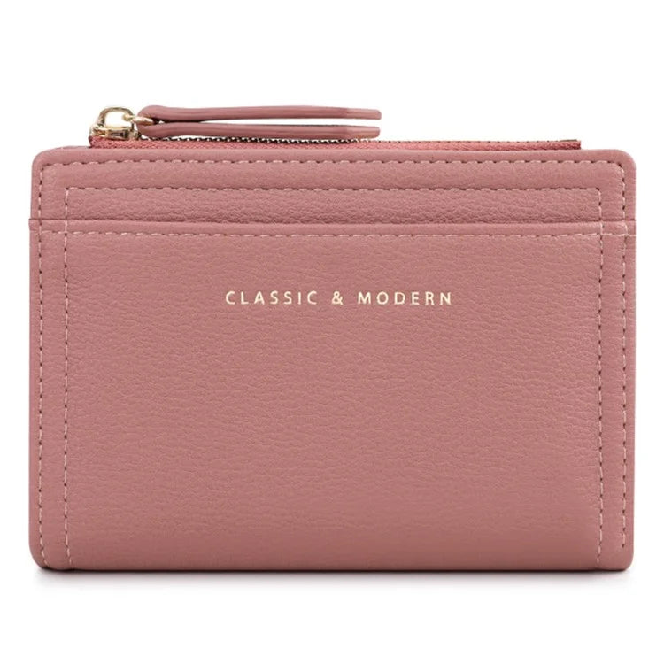 TAILIAN T2602-338 PU Leather Women Short Wallet Solid Color Folding Purse