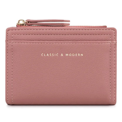 TAILIAN T2602-338 PU Leather Women Short Wallet Solid Color Folding Purse