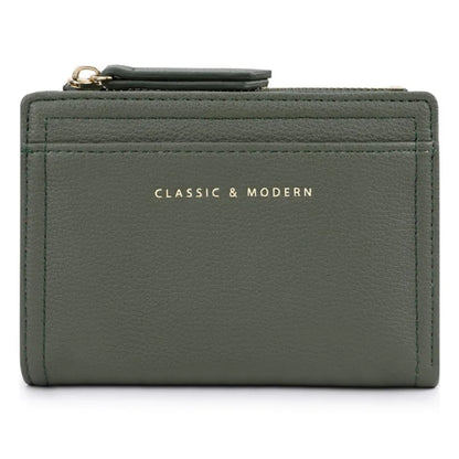 TAILIAN T2602-338 PU Leather Women Short Wallet Solid Color Folding Purse