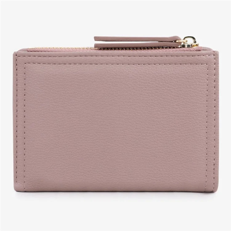 TAILIAN T2602-338 PU Leather Women Short Wallet Solid Color Folding Purse