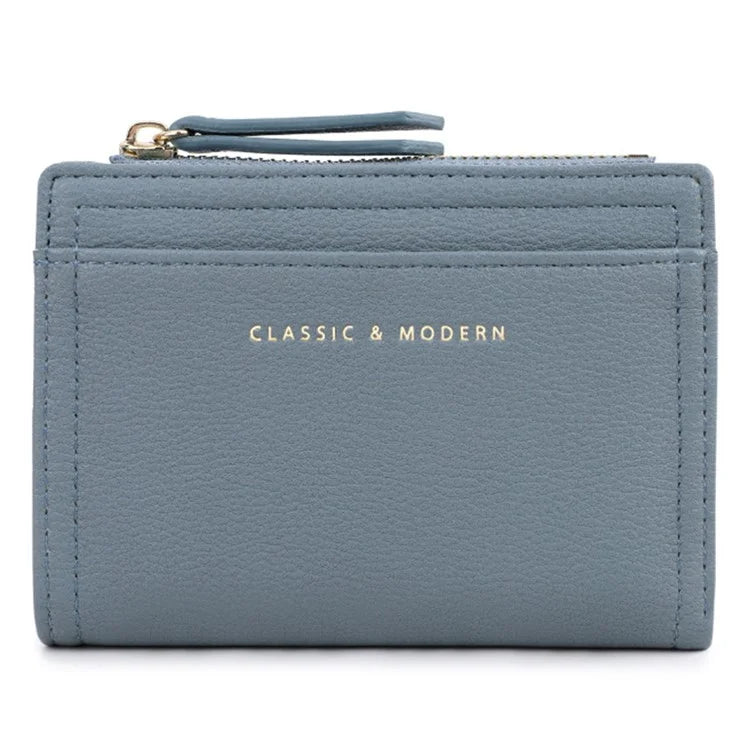 TAILIAN T2602-338 PU Leather Women Short Wallet Solid Color Folding Purse