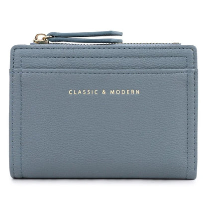TAILIAN T2602-338 PU Leather Women Short Wallet Solid Color Folding Purse