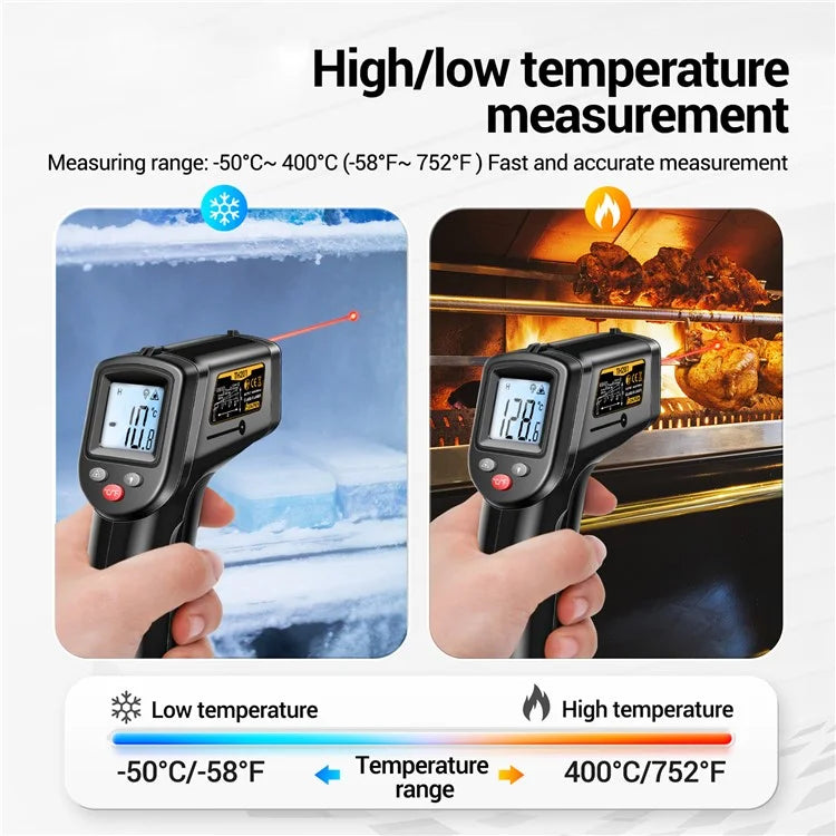 ANENG TH201 Handheld Thermometer LCD Digital IR laser Sensor Temperature Tester
