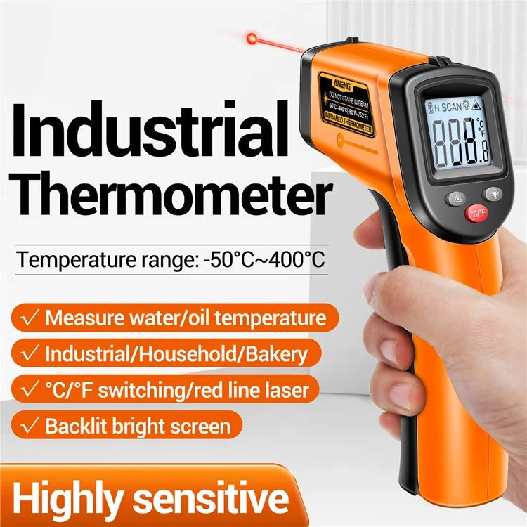 ANENG TH201 Handheld Thermometer LCD Digital IR laser Sensor Temperature Tester