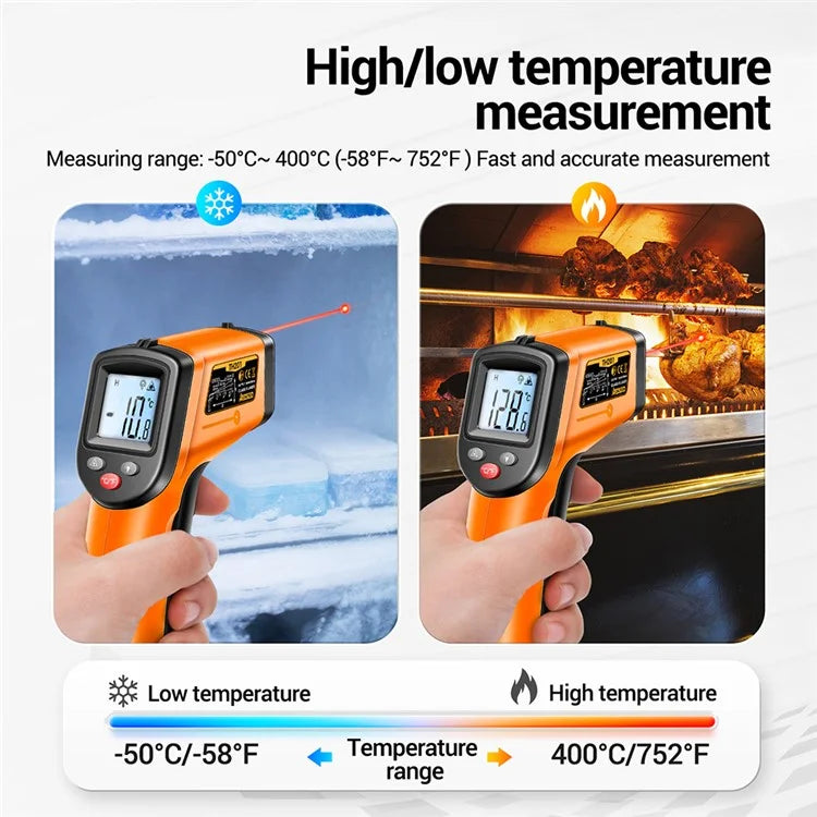 ANENG TH201 Handheld Thermometer LCD Digital IR laser Sensor Temperature Tester