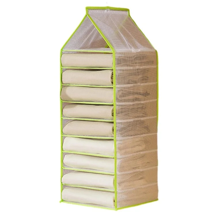 9-Shelf Hanging Wardrobe Storage Organizer Closet PVC Hanging Shelves