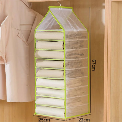 9-Shelf Hanging Wardrobe Storage Organizer Closet PVC Hanging Shelves