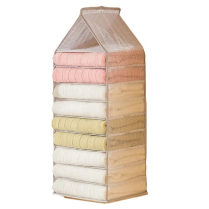 9-Shelf Hanging Wardrobe Storage Organizer Closet PVC Hanging Shelves