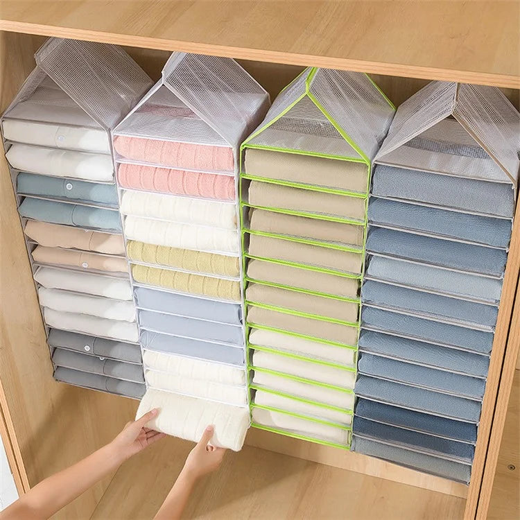 9-Shelf Hanging Wardrobe Storage Organizer Closet PVC Hanging Shelves