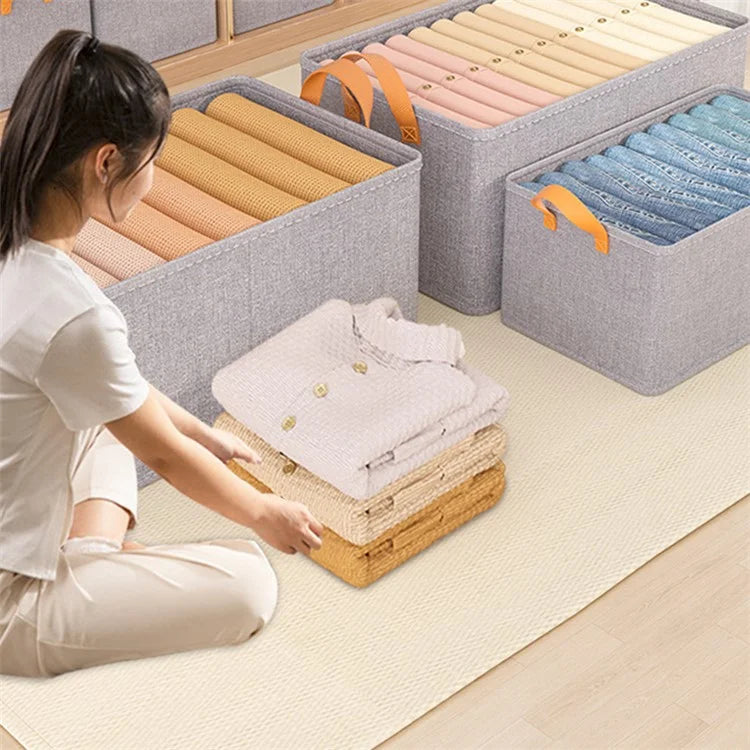 JJTZ 50 x 35 x 32cm Cloth Storage Bin Cationic PP Board Folding Closet Organizer