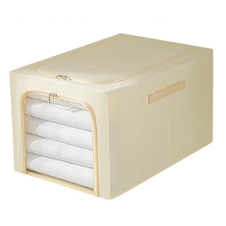 53L Oxford Cloth Steel Frame Storage Box Closet Organizer with Clear Window