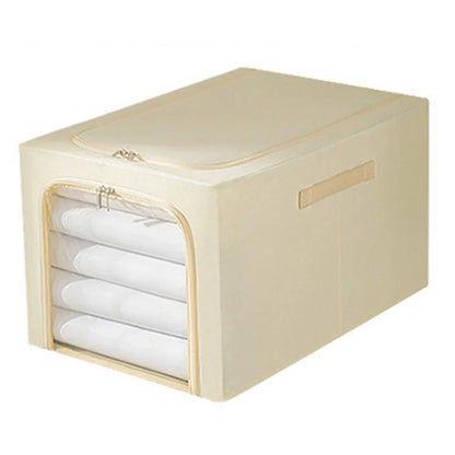 53L Oxford Cloth Steel Frame Storage Box Closet Organizer with Clear Window