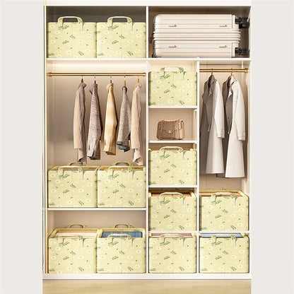 JJTZ 47 x 28 x 20cm Daisy Pattern Folding Clothes Organizer Cabinet Storage Box