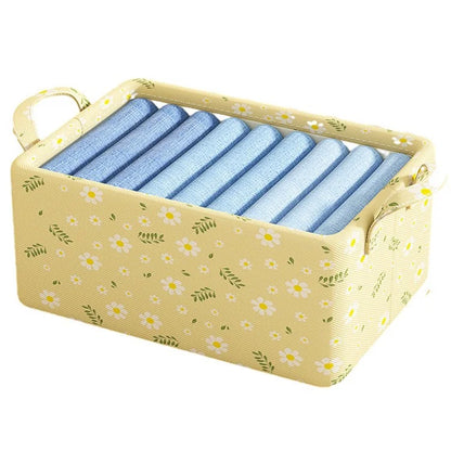 JJTZ 50 x 35 x 32cm Daisy Pattern Folding Clothes Storage Organizer Closet Container Box