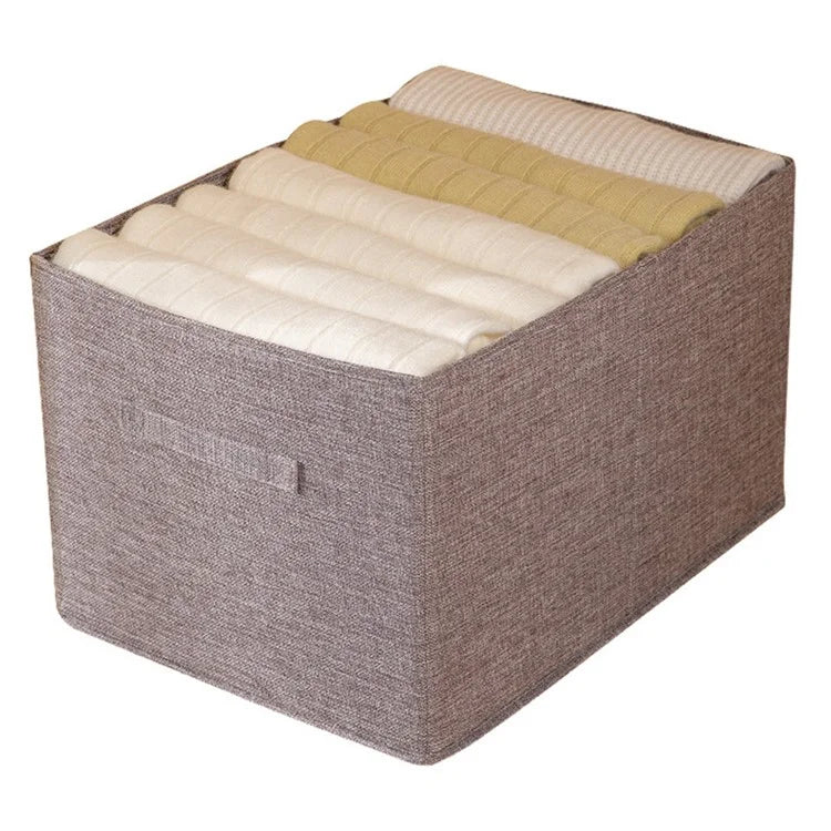 53L Wardrobe Clothes Storage Box Imitation Linen Washable Storage Case