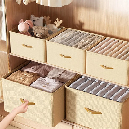 42L Collapsible Washable Storage Box Imitation Linen Organizer for Clothes Bedding