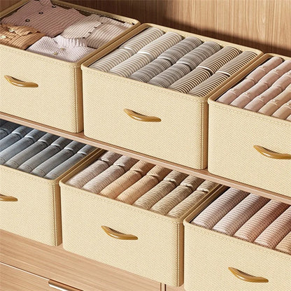 42L Collapsible Washable Storage Box Imitation Linen Organizer for Clothes Bedding