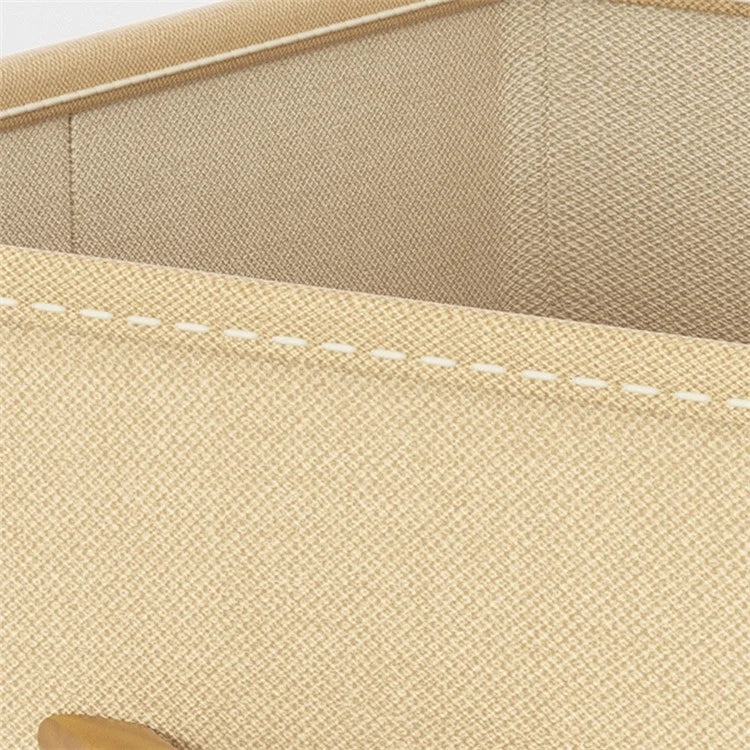 42L Collapsible Washable Storage Box Imitation Linen Organizer for Clothes Bedding