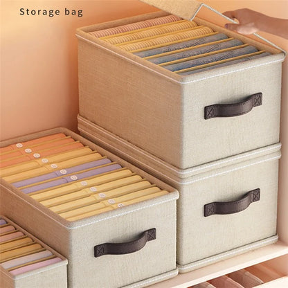 6 Grids Storage Box Wardrobe Closet Organizer for Jeans Pants T-Shirts