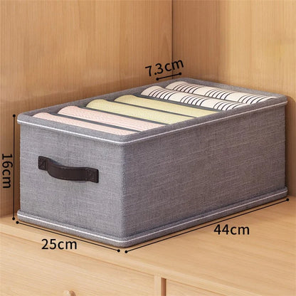 6 Grids Storage Box Wardrobe Closet Organizer for Jeans Pants T-Shirts