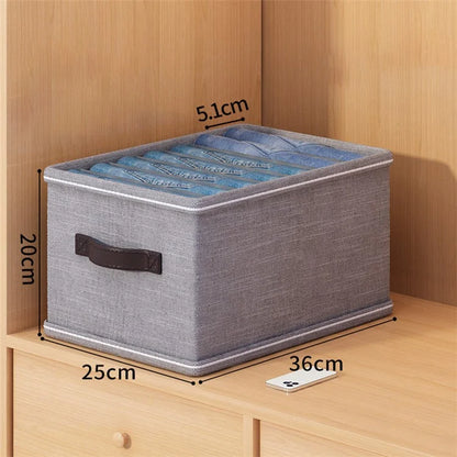 7 Grids Foldable Drawer Organizer Storage Box for Jeans Pants Shirts
