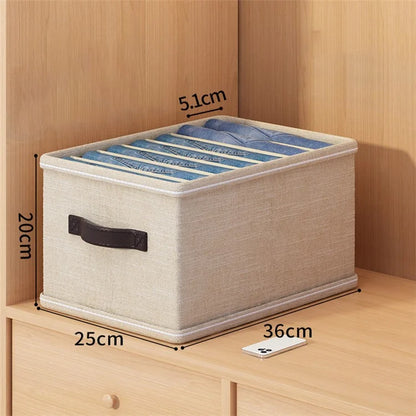 7 Grids Foldable Drawer Organizer Storage Box for Jeans Pants Shirts