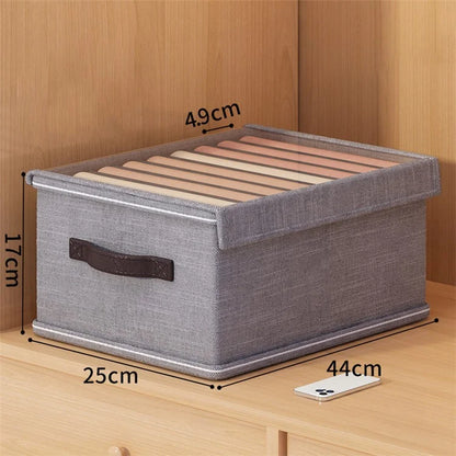 9 Grids Storage Box with Lid Clear Window Foldable Clothes Drawer Organizer