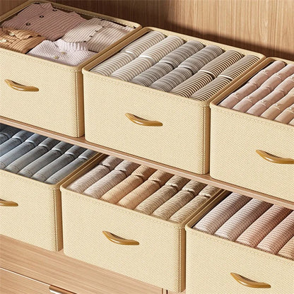 Size L Wardrobe Clothes Organizer Closet Storage Box with Handle for Jeans Shirts