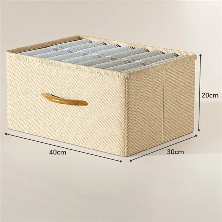 Size L Wardrobe Clothes Organizer Closet Storage Box with Handle for Jeans Shirts