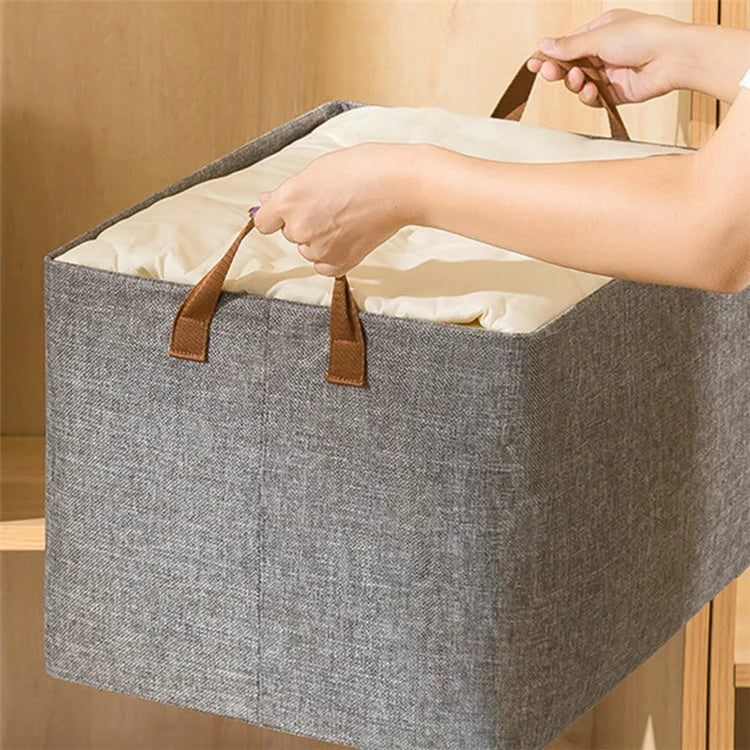Home 26L Organizer Bag Foldable Metal+Cloth Storage Box for Clothes, Blankets