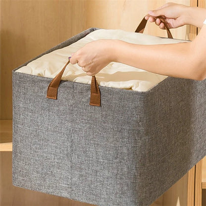 Home 26L Organizer Bag Foldable Metal+Cloth Storage Box for Clothes, Blankets