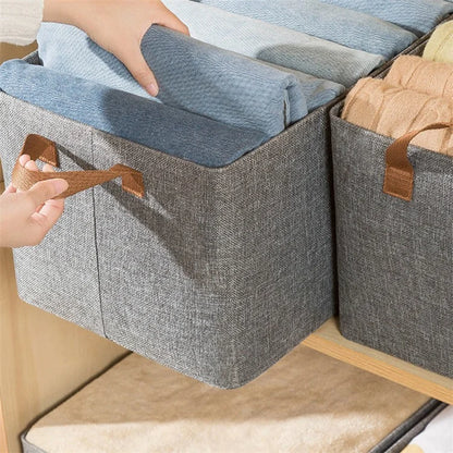 Home 26L Organizer Bag Foldable Metal+Cloth Storage Box for Clothes, Blankets