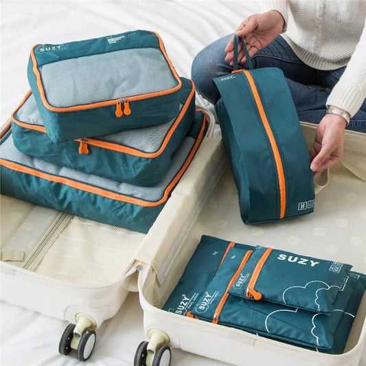 SUZY CG452 Travel Organizer Bag 7-Piece Set Clothes Storage Organizer Bag