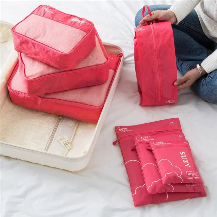 SUZY CG452 Travel Organizer Bag 7-Piece Set Clothes Storage Organizer Bag
