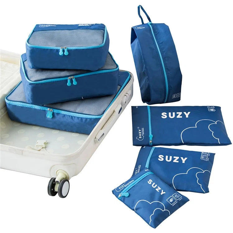 SUZY CG452 Travel Organizer Bag 7-Piece Set Clothes Storage Organizer Bag