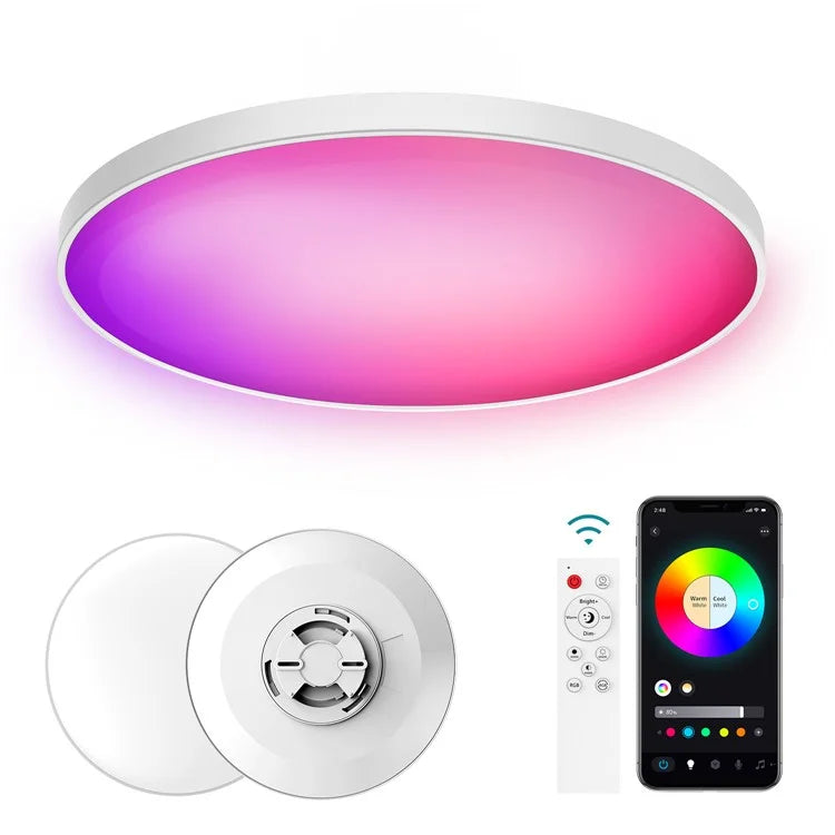 LED Ceiling Light Adjustable 48W EU Plug Smart Night Light Lamp for Living Bed Dining Room House