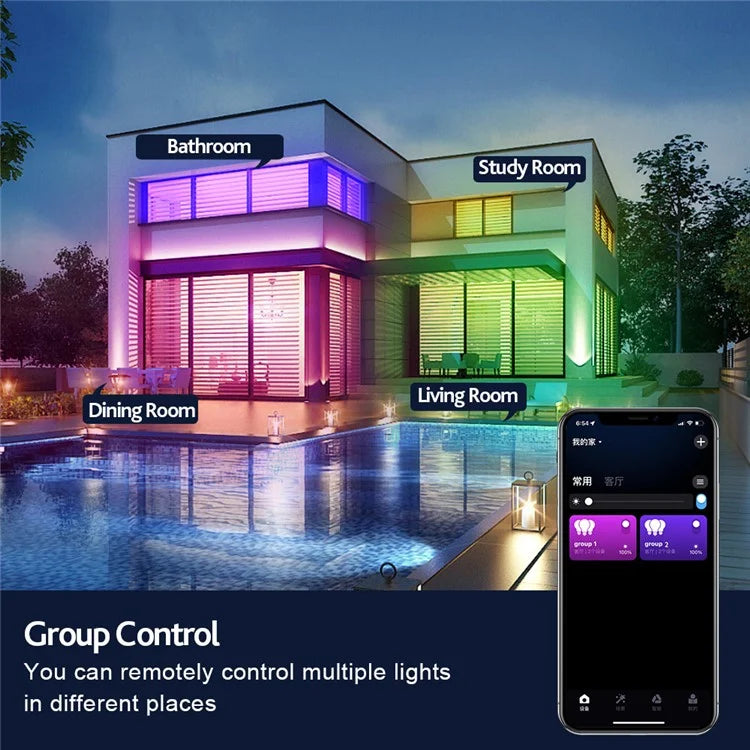 LED Ceiling Light Adjustable 48W US Plug Smart Night Light Lamp for Living Bed Dining Room House