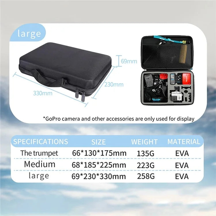 K6 Camera Storage Large Bag Sports Cameras Carrying Case for GoPro Hero SJCAM SJ4000  /  6000