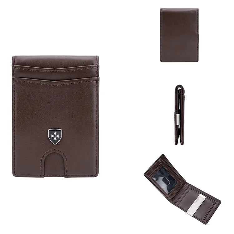 BAELLERRY K9313-K9314 Leather RFID Blocking Card Bag Card Storage Case Coin Purse