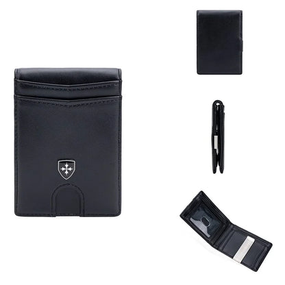 BAELLERRY K9313-K9314 Leather RFID Blocking Card Bag Card Storage Case Coin Purse