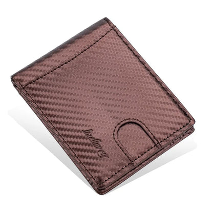 BAELLERRY K9311-K9312 RFID Blocking Bifold Leather Pocket Wallet RFID Blocking Card Bag Coin Purse Carbon Fiber