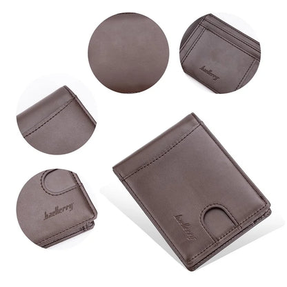 BAELLERRY K9311-K9312 RFID Blocking Bifold Leather Pocket Wallet RFID Blocking Card Bag Coin Purse Carbon Fiber