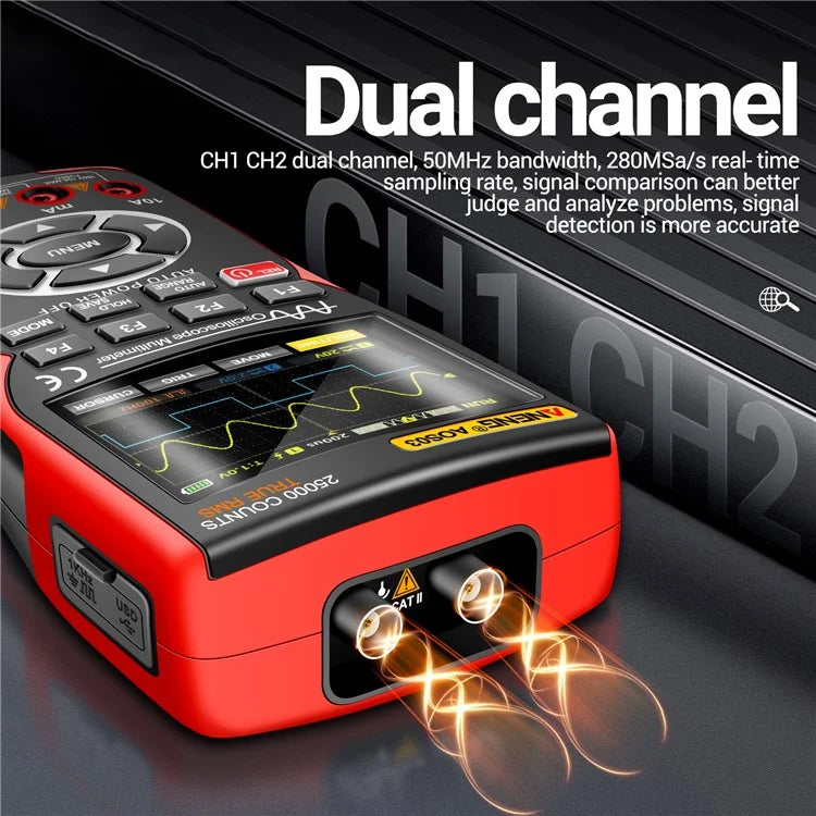 ANENG AOS03 Digital Oscilloscope Multimeter Signal Generator Waveform Output Handheld Multimeter